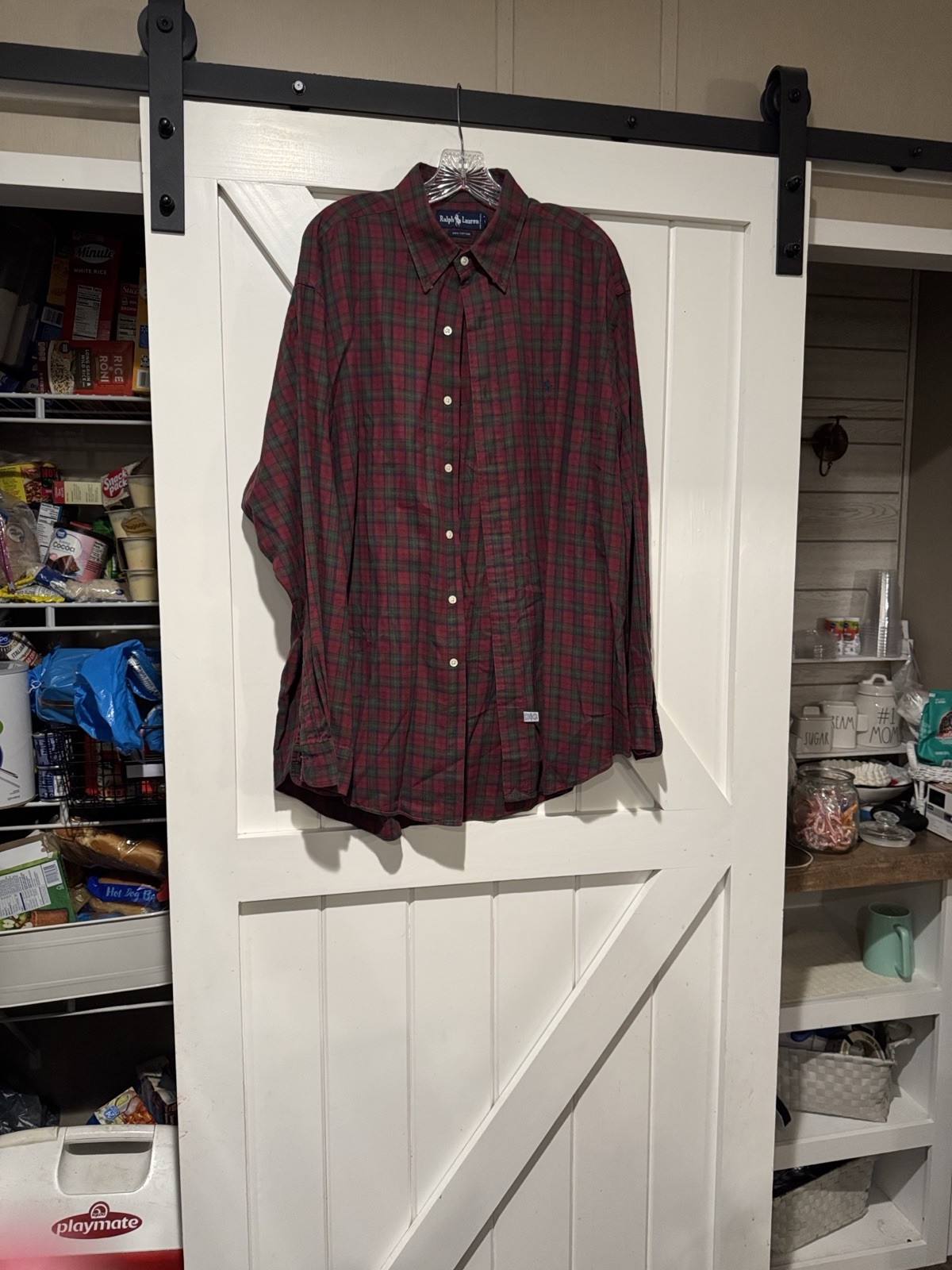 Ralph Lauren Men’s XL Red and Green Plaid Blake Cotton Button Down