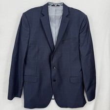 Brooks Brothers Regent Fit Navy Blue Plaid Wool Blend Sport Coat Blazer Men 46