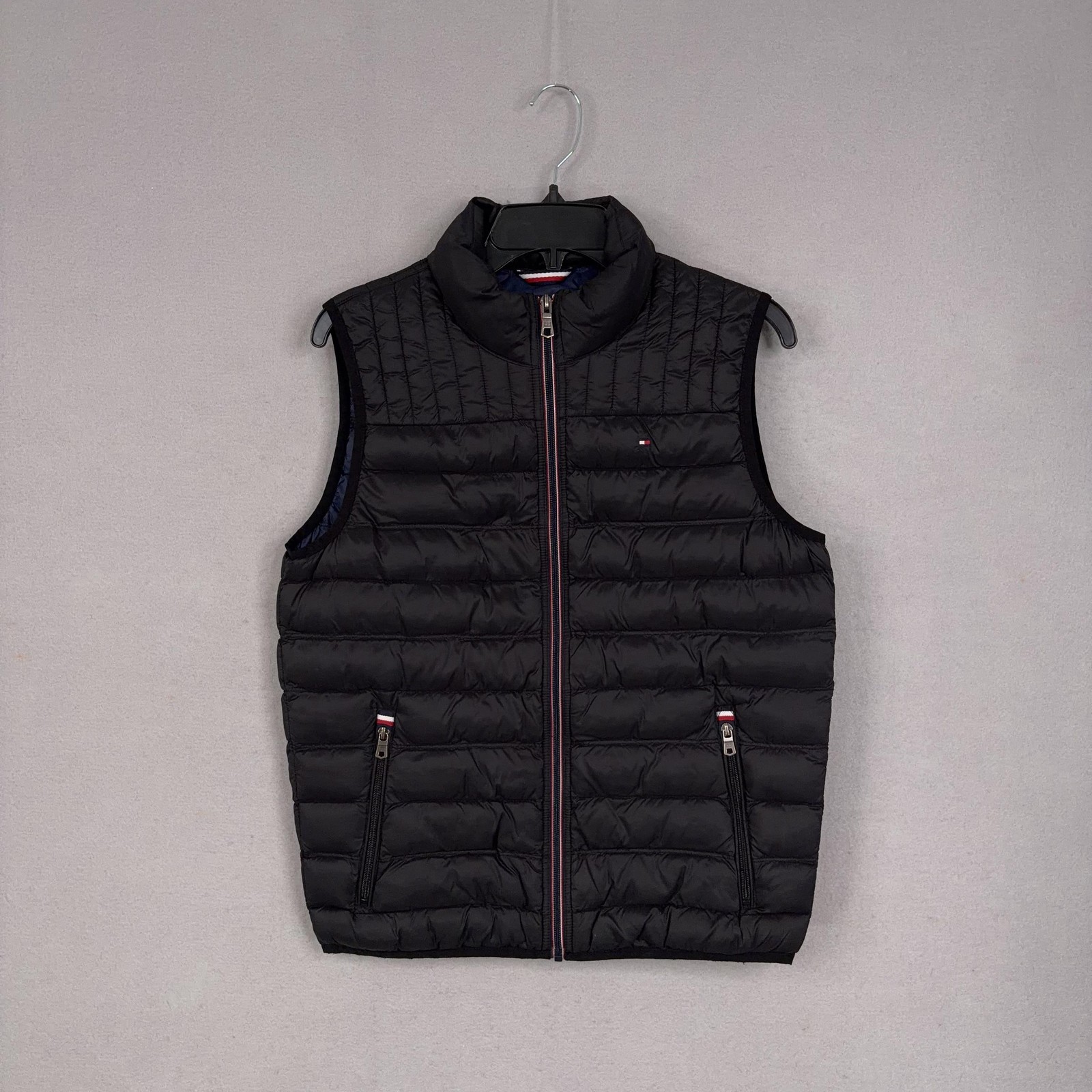 Tommy Hilfiger Vest Mens Small Black Lightweight Puffer Quilted Zip Gilet