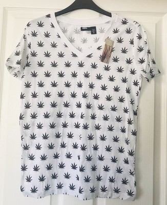 Urban Outfitters BDG Marijuana Weed Leaf Print Damen Stretch Baumwolle T-Shirt S