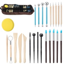 24X Clay Sculpting Set Wax Carving Pottery Tools Shapers Polymer Modeling Making