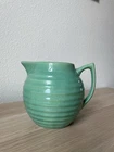 Bauer Pottery Kitchen Ribbed Pitcher Turquoise Blue Green 6.5” No Chips!