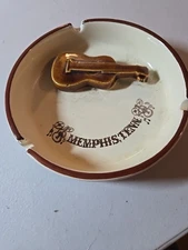 Vintage Memphis Tennessee Guitar Scotty Ceramic Souvenir Ashtray 