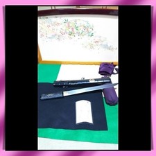 Tanto 短刀 “ Sukemitsu ” 助光 Japanese Real Sword 27.6 cm Koshirae 杏葉紋拵 w/ sword bag