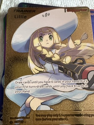 Lillie Vmax Trainer Gold   FOIL  Fan Art  ️ NM