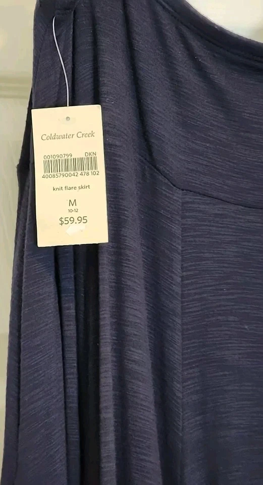 Falda Coldwater Creek para mujer con paneles línea A acampanada elástica azul marino talla mediana nueva Foto 4 de 4
