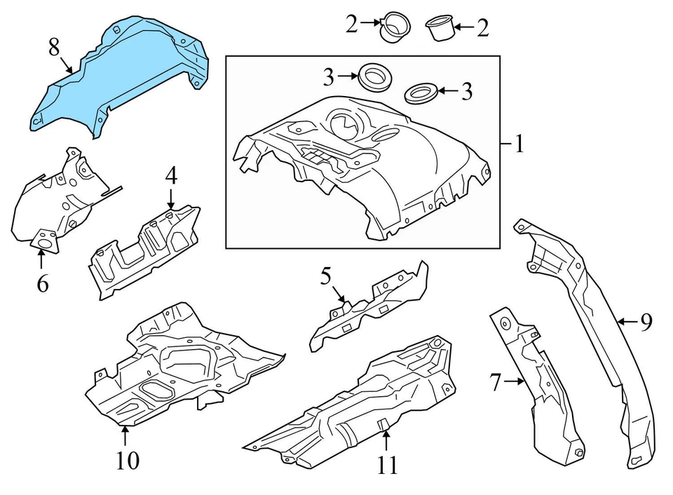 BMW M850I XDRIVE 2019-2024 - turbocompresor trasero derecho / protector térmico Foto 4 de 4