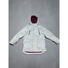 LL Bean Fleece Lined Jacket Youth Large 14-16 Blue Winter Hooded Snow Parka