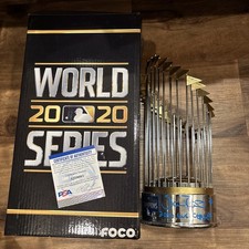 Dave Roberts SIGNED/INSCRIBED DODGERS 2020 WORLD SERIES CHAMPS 12” TROPHY PSA