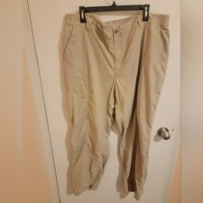 Columbia 42WX30L Mens Beige Insect Blocker Pants DrawstringAnkles Hunt Fish Camp