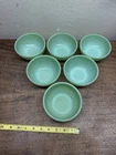 Lot of 6 Vintage Fire King Jadeite Green Bowls Oven Ware 5" Chili Soup Cereal