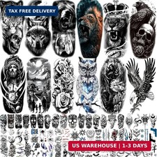 82 Sheets Temporary Tattoos Stickers, Fake Body Arm Chest Shoulder Tattoos for M