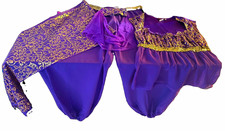 Dreamgirl Women's Purple Chiffon Belly Dance Costume Set Harem Pants  Top