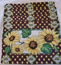 4 Vtg Placemates Handmade Sunflower and Bees Embroidered Spring Floral