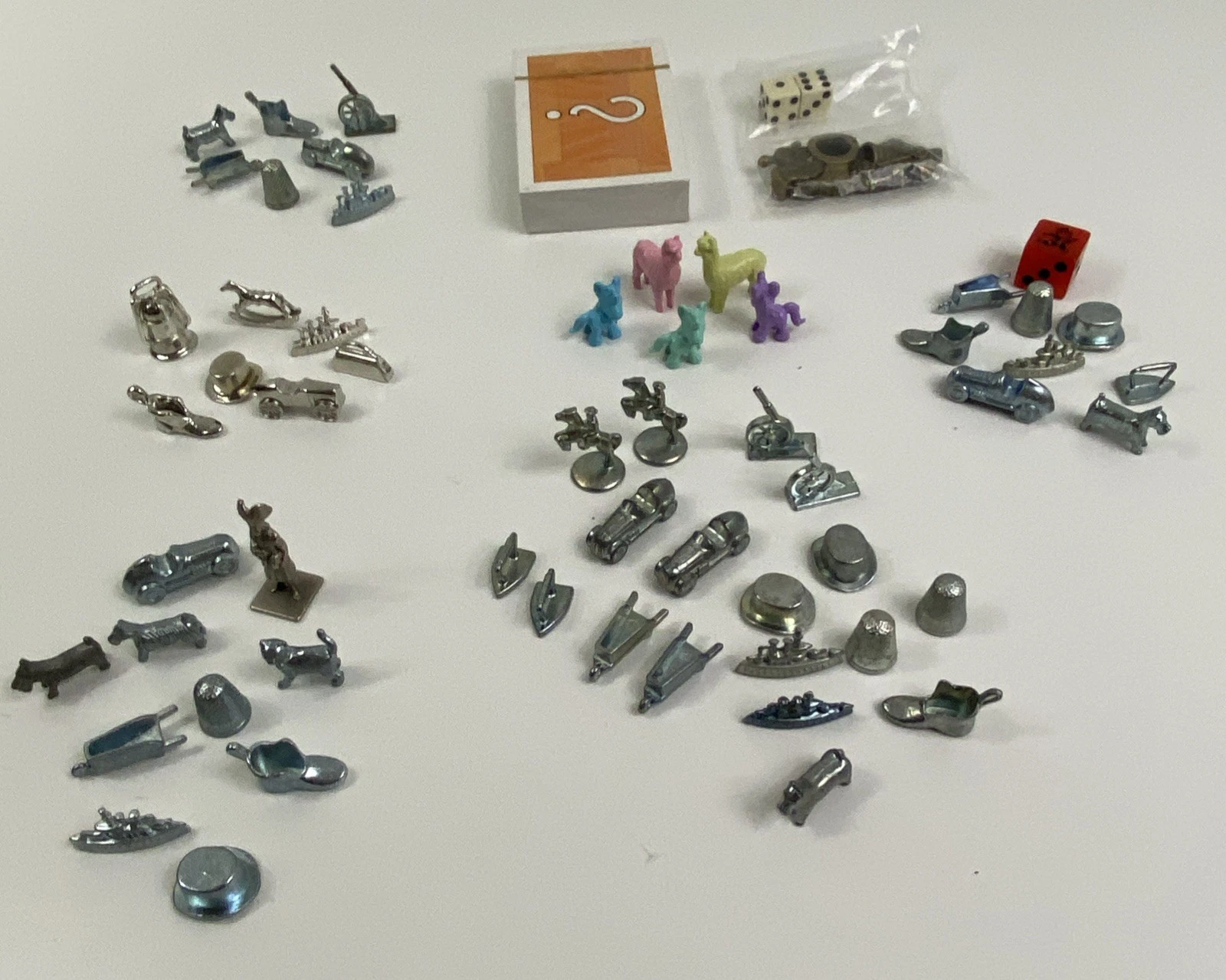 Large Lot Monopoly Movers Tokens Replacement Pieces Classic Gold Rainbow U Cards