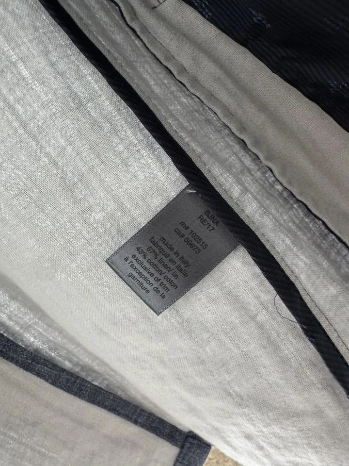 John Varvatos • Blazer de un solo pecho gris jaspeado de lino/mezcla para hombre US40/EU50 Foto 3 de 4