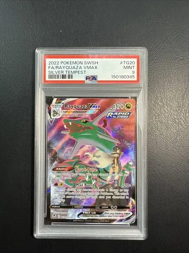 Pokémon TCG Rayquaza VMAX Silver Tempest Holo Card TG20/TG30 PSA 9