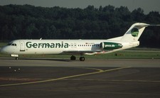 MO1384     Aircraftslide/Dia   Germania    Fokker 100     D-AGPS   "not cut"