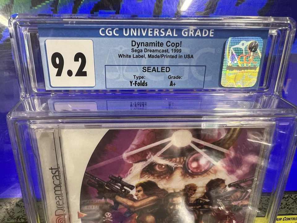 Sega Dreamcast Dynamite Cop 1999! Calificado CGC 9.2 A+ Pliegue en Y Sellado TOTALMENTE NUEVO Foto 2 de 4