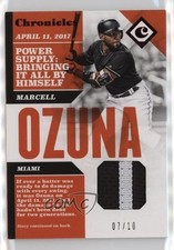 2017 Panini Chronicles Swatches Red /10 Marcell Ozuna #CS-MO 2t9