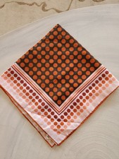 Nasharr Freres Vintage Scarf Japan Polka-dots 21x21 Square Warm Hues