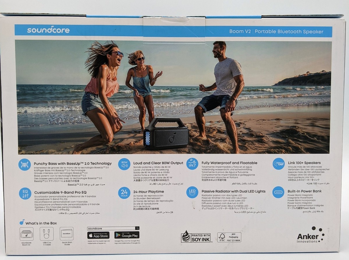 Anker Soundcore Boom 2 Wireless Bluetooth Speaker Black A3138 | eBay
