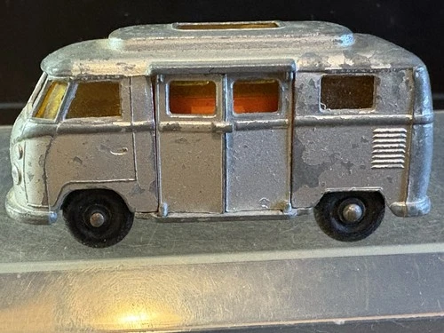 Vintage Lesney Matchbox BW Volkswagen Van Camper No. 34 Silver-Original L-48A