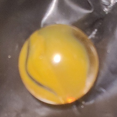 Yellow Swirl Glass Toy Marble, Machine Made, Ages 4-7 & 8-11
