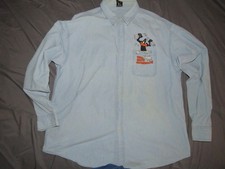Vintage Looney Tunes Warner Bros Studio Daffy Duck Men's Denim Shirt Size XL