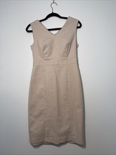 Ann Taylor Women's Sleeveless Elegant Beige Size 4 Sheath Dress