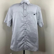 Arc'teryx Shirt Mens Sz L? Gray Button Up Short Sleeve Outdoor Pocket *See Notes