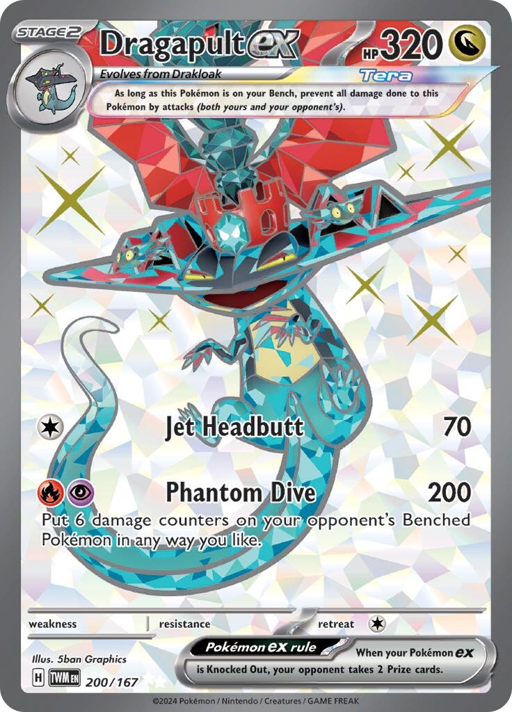 Dragapult ex 200/167 Ultra Rare Twilight Masquerade Pokemon Holofoil Near Mint