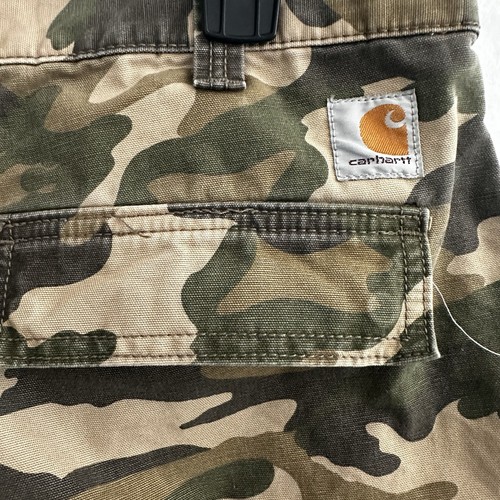 Carhartt Camo Cargo Pants Mens 34x36 Relaxed Fit Work Utility Hunting Raw Hem - Picture 14 of 15