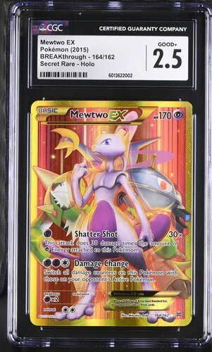 CGC 2.5 Mewtwo Ex #164 Secret Rare Holo Breakthrough Pokemon Card 2015 POP 2