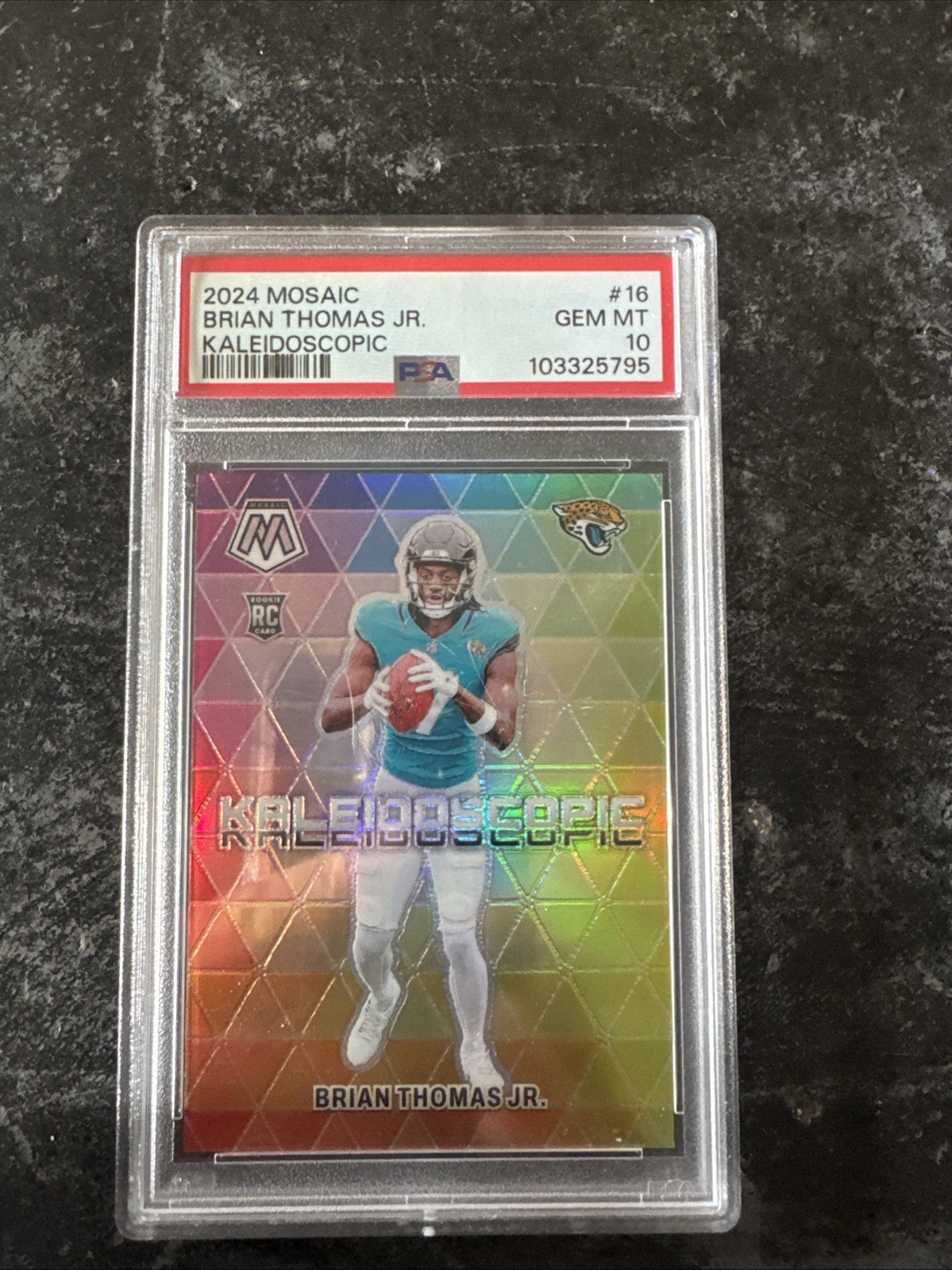 2024 PANINI MOSAIC BRIAN THOMAS JR KALEIDOSCOPIC ROOKIE RC CASE HIT SSP PSA 10