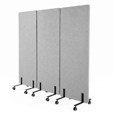 72 in x 66 in 3-Panel Soundproof Room Divider, Portable Acoustic Office Divider