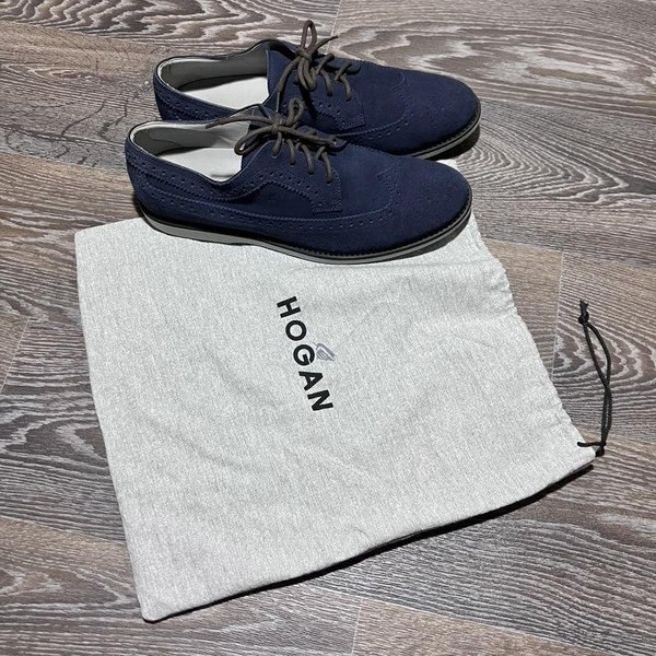 Men Hogan Heels Navy Suede 43