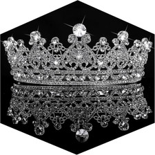 Tiaras and Crowns for Women Crystal Wedding Tiara for Bride, Royal Queen Crown P