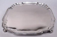 Currier Roby Howard Salver 2434 Georgian Cartouche Tray American Sterling Silver