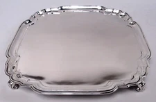 Currier Roby Howard Salver 2434 Georgian Cartouche Tray American Sterling Silver