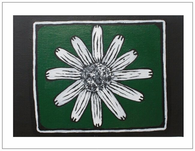 Va Artist Art Designed Digital Greeting Cards Pack - Daisy Flowers Floral 4pk