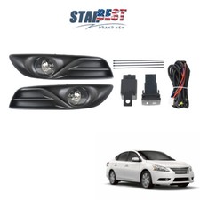 Clear Glass Kit Front Bumper Fog Lights Fit For Nissan Sentra 2013-2015 W/Switch