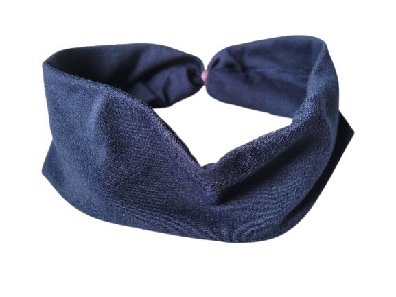 NEW Navy Blue Polyester Stretch Fabric Headband Bandeaux 20x7cm Fashion Hair