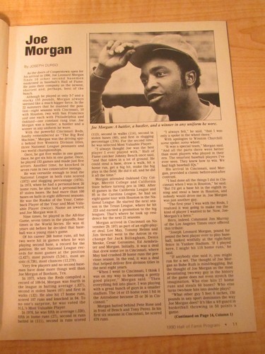 1990 August Fifty First Annual Hall of Fame Program - Jim Palmer / Joe Morgan - Picture 6 of 12