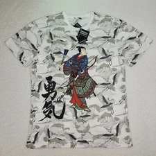 Men's Original Gravity Samurai Archer Graphic Print Tshirt Size Large White