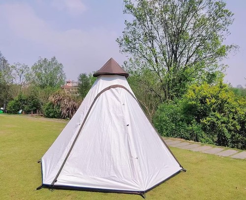 Tenda 12'x 10' x8' Grande Torre Spaziale Campana Tipi per Famiglia 3-4 Persone Tende Campeggio - Foto 5 di 10