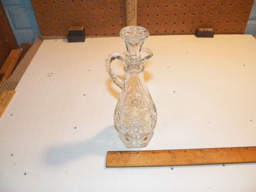 Vintage Klarglas Öl oder Essig Cruet mit Stopper - Bild 2 von 5