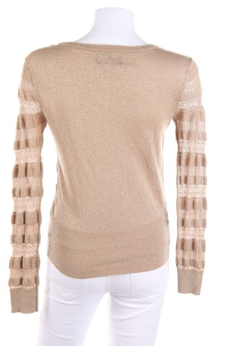 CLOCKHOUSE by C&A Strickjacke Cardigan Lochstrick Metallic Effekt S camel - Bild 2 von 5