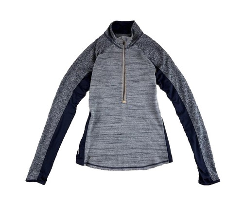 ★ ATHLETA ★ Athleta Pop Space Dye Tee Gray Reflective Running Top Large Zip