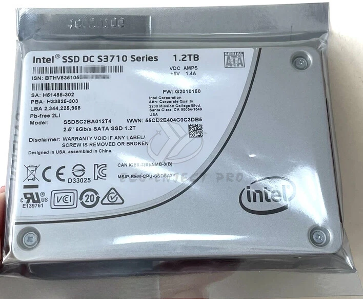 1.2TB Intel SSDSC2BA012T4 DC S3710 MLC SATA SSD 2.5" 6Gbps Solid State Drive - Image 2 of 4